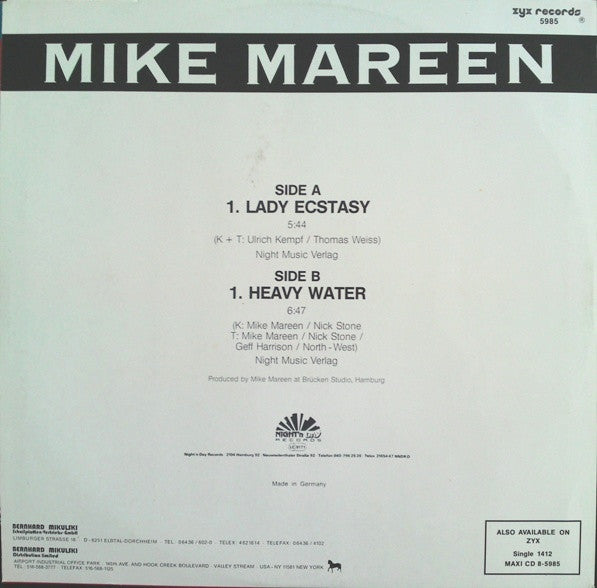 Mike Mareen : Lady Ecstasy (12", Maxi)
