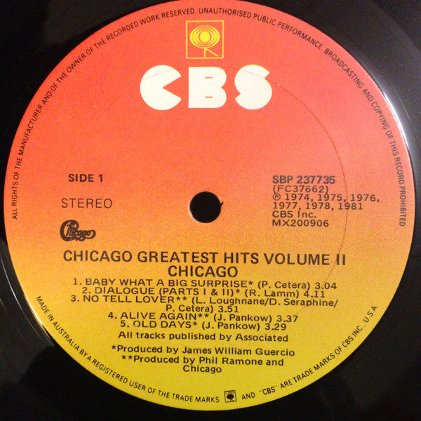 Chicago (2) : Greatest Hits, Volume II (LP, Comp)