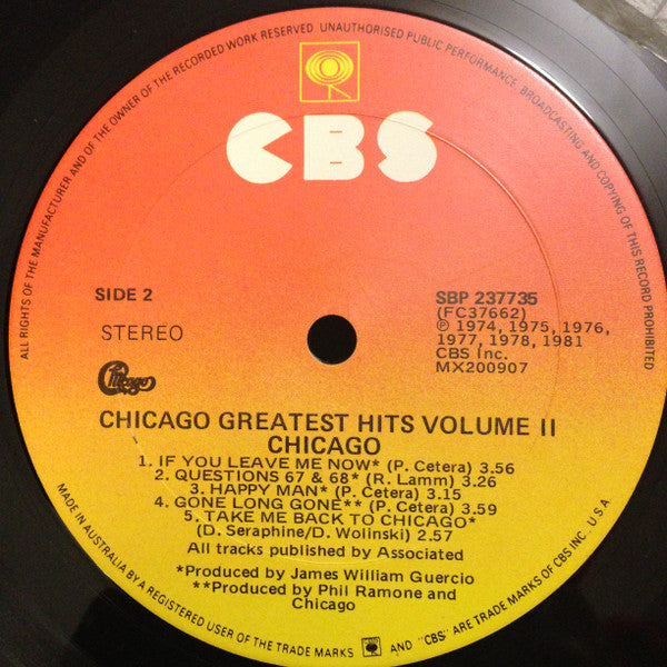 Chicago (2) : Greatest Hits, Volume II (LP, Comp)