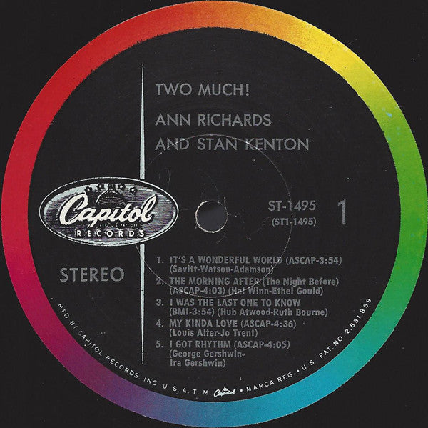 Ann Richards And Stan Kenton : Two Much! (LP, Album)