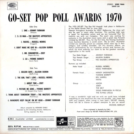 Various : Go-Set Pop Poll Awards 1970 (LP, Comp)