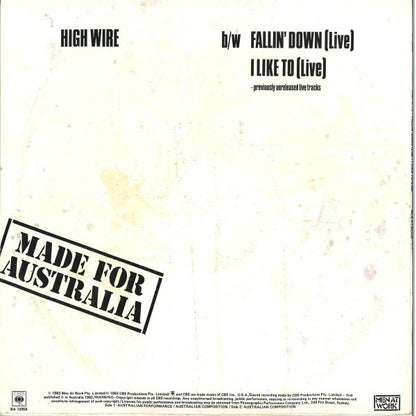 Men At Work : High Wire (12", Single)