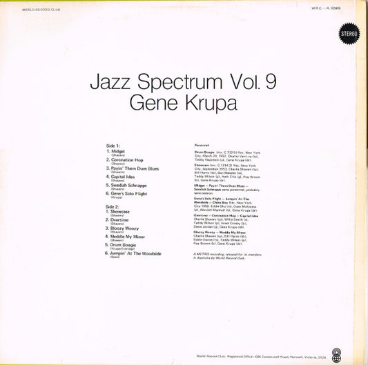Gene Krupa : Jazz Spectrum Vol. 9 (LP, Comp, Club)