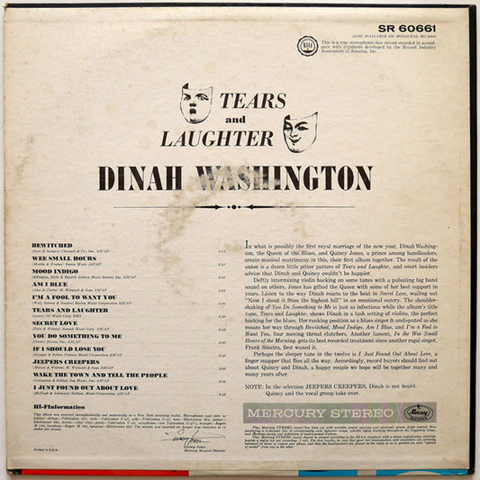 Dinah Washington : Tears And Laughter (LP, Album)