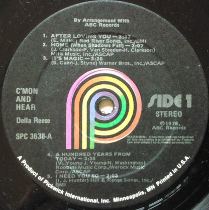 Della Reese : C'Mon And Hear (LP, Album, RE)
