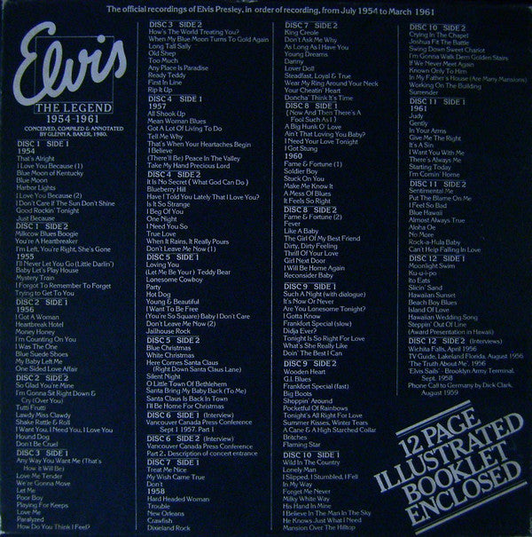 Elvis Presley : The Legend  1954 - 1961 (12xLP, Comp + Box)