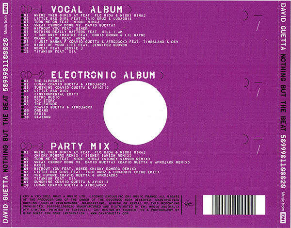 David Guetta : Nothing But The Beat (3xCD, Album, Ltd)
