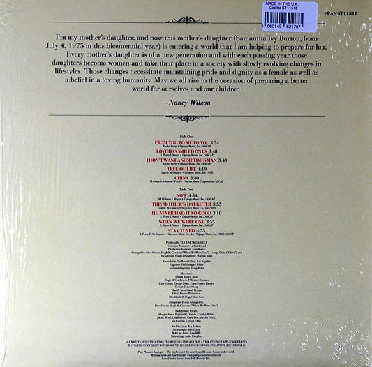 Nancy Wilson : This Mother's Daughter (LP, Album, 180)