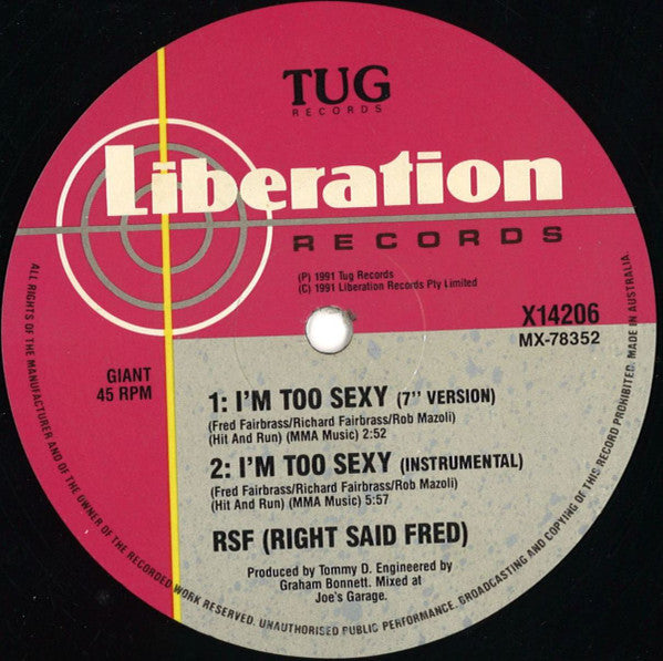 Right Said Fred : I'm Too Sexy (12")
