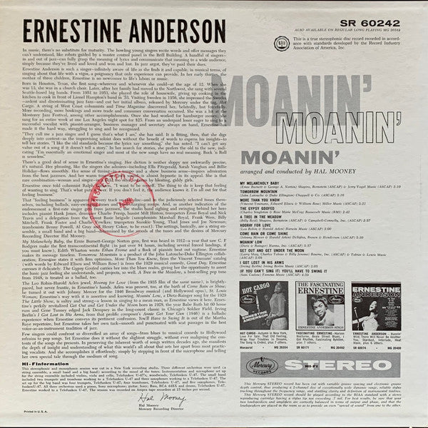 Ernestine Anderson : Moanin' (LP, Album)