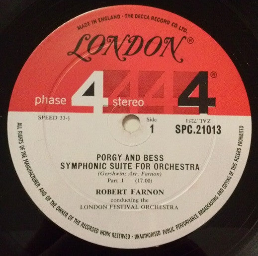 George Gershwin, Robert Farnon Conducting The London Festival Orchestra : Porgy & Bess (LP, Album)