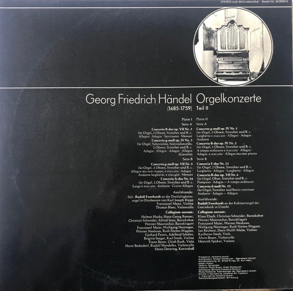 G.F. Haendel* - Collegium Aureum, Rudolf Ewerhart : Konzerte Für Orgel & Orchester (Folge 2) (2xLP)