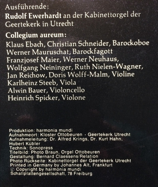 G.F. Haendel* - Collegium Aureum, Rudolf Ewerhart : Konzerte Für Orgel & Orchester (Folge 2) (2xLP)