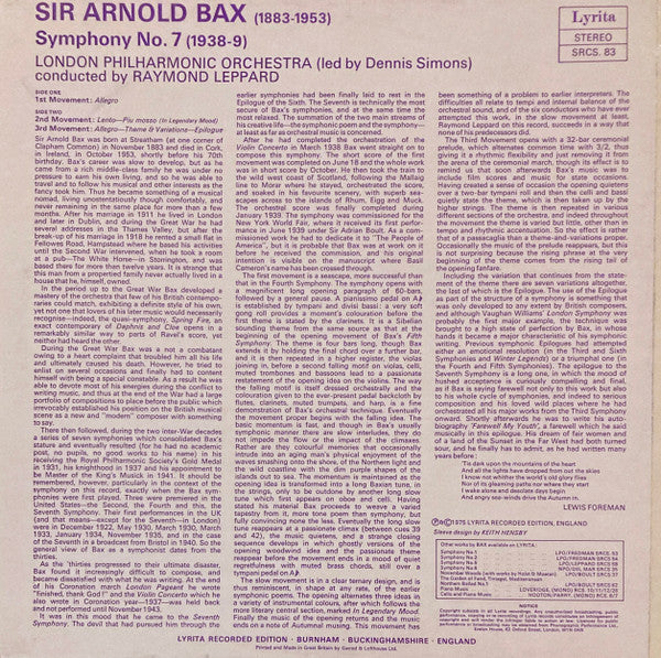 Bax*, London Philharmonic Orchestra, Raymond Leppard : Symphony No. 7 (LP)