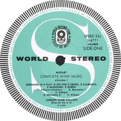 Mozart*, London Wind Soloists Directed By Jack Brymer : The Complete Wind Music (LP, Album, Club + Box)