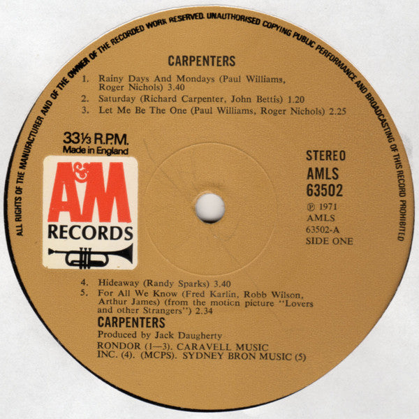 Carpenters : Carpenters (LP, Album)