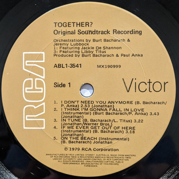 Burt Bacharach : Together? (Original Soundtrack Recording) (LP, Album)