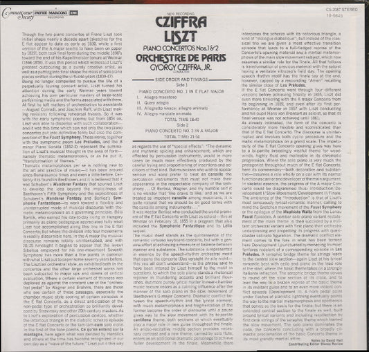 Franz Liszt, Gyorgy Cziffra : Cziffra - Liszt Piano Concertos Nos. 1 & 2 (LP, Album)