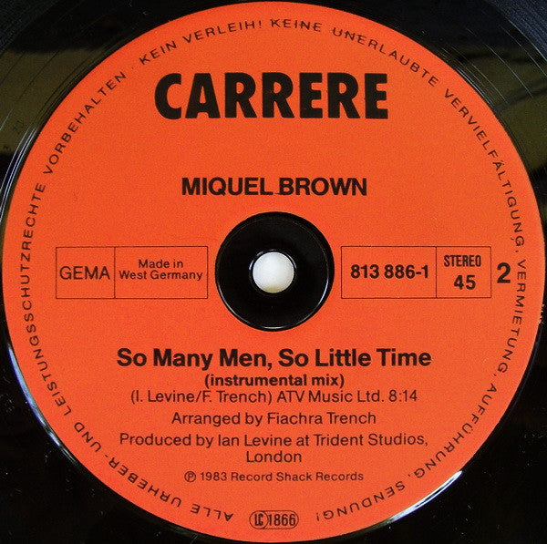 Miquel Brown : So Many Men - So Little Time (12", Maxi)