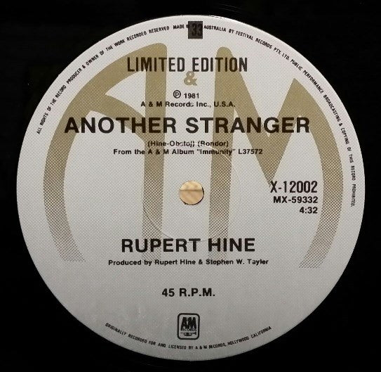 Rupert Hine : Immunity (10", EP, Ltd)