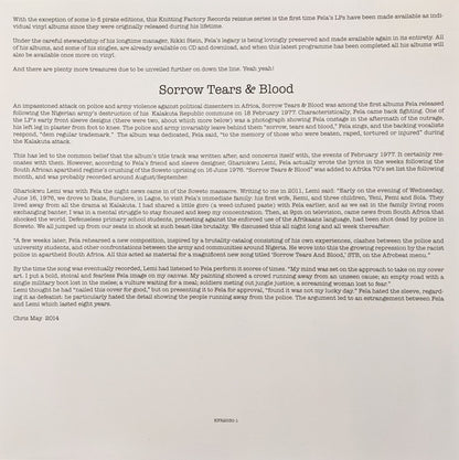 Fela Kuti And Africa 70 : Sorrow Tears And Blood (LP, Album, RE)