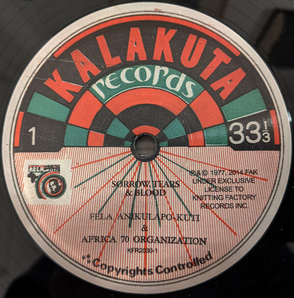 Fela Kuti And Africa 70 : Sorrow Tears And Blood (LP, Album, RE)