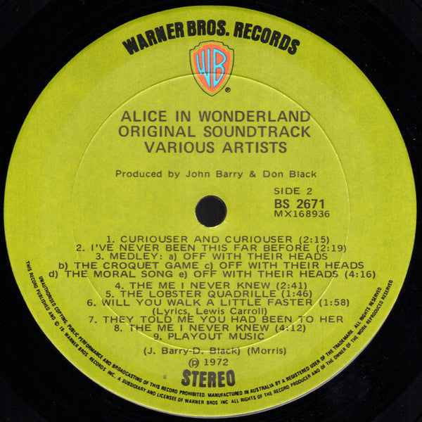 John Barry : Alice's Adventures In Wonderland (LP, Album, Gat)
