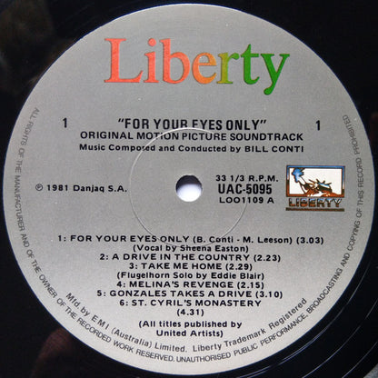 Various : For Your Eyes Only (Original Motion Picture Soundtrack) (LP, Album)