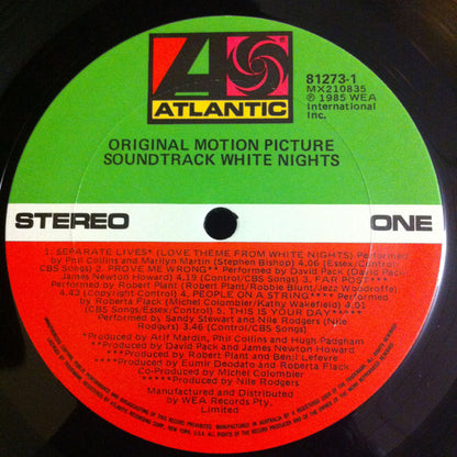 Various : White Nights: Original Motion Picture Soundtrack (LP, Album)