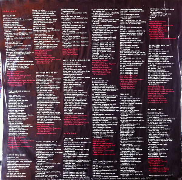 Linda Ronstadt : Get Closer (LP, Album)