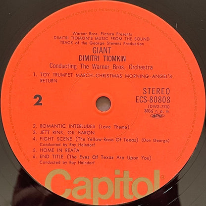 Dimitri Tiomkin : Giant (Dimitri Tiomkin's Music From The Sound Track Of The George Stevens Production) (LP, Album, RE, Gat)