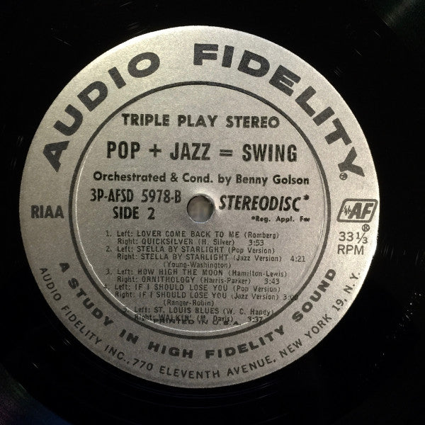 Benny Golson : Triple Play Stereo Pop + Jazz = Swing (LP)