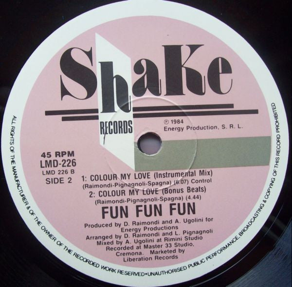 Fun Fun : Colour My Love (12", Single)