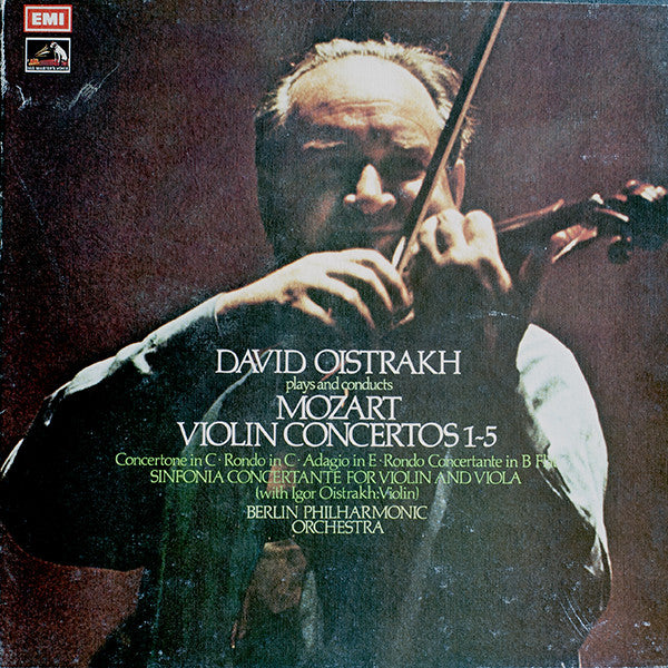 David Oistrach, Wolfgang Amadeus Mozart, Berliner Philharmoniker : Mozart Violin Concertos 1-5 (4xLP + Box, RE)