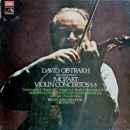 David Oistrach, Wolfgang Amadeus Mozart, Berliner Philharmoniker : Mozart Violin Concertos 1-5 (4xLP + Box, RE)