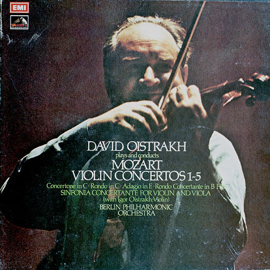 David Oistrach, Wolfgang Amadeus Mozart, Berliner Philharmoniker : Mozart Violin Concertos 1-5 (4xLP + Box, RE)