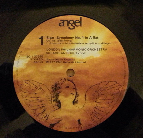 Elgar*, Sir Adrian Boult, London Philharmonic Orchestra : Symphony No. 1 In A Flat, Op. 55 (LP, Quad, SQ )