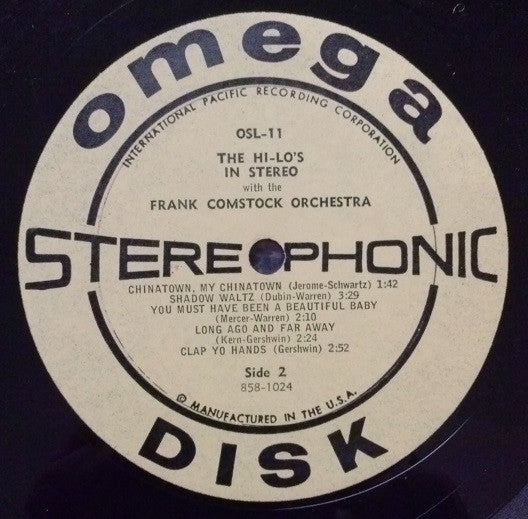 The Hi-Lo's With The Frank Comstock Orchestra* : The Hi-Lo's In Stereo (LP, Album, RE)