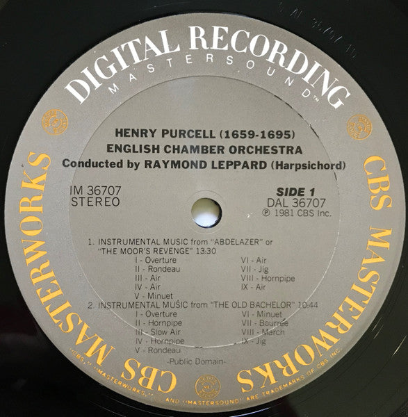 Henry Purcell - English Chamber Orchestra, Raymond Leppard : The Gordion Knot Untied / Abdelazer (The Moor's Revenge) / The Old Bachelor / Sonata In D Major For Trumpet And Strings (LP)