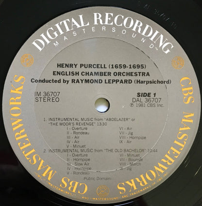 Henry Purcell - English Chamber Orchestra, Raymond Leppard : The Gordion Knot Untied / Abdelazer (The Moor's Revenge) / The Old Bachelor / Sonata In D Major For Trumpet And Strings (LP)