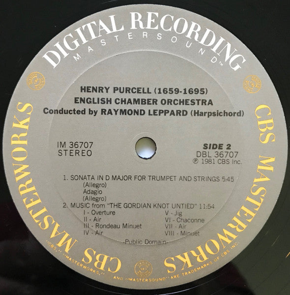 Henry Purcell - English Chamber Orchestra, Raymond Leppard : The Gordion Knot Untied / Abdelazer (The Moor's Revenge) / The Old Bachelor / Sonata In D Major For Trumpet And Strings (LP)