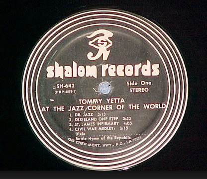 Tommy Yetta : At The Jazz Corner Of The World (LP)