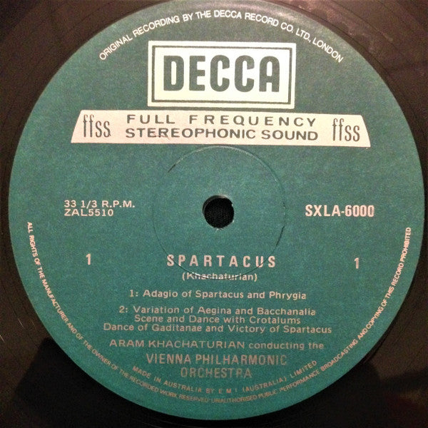 Khatchaturian* Conducting The Vienna Philharmonic Orchestra* : Spartacus / Gayaneh (LP)