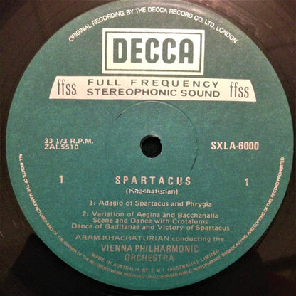 Khatchaturian* Conducting The Vienna Philharmonic Orchestra* : Spartacus / Gayaneh (LP)