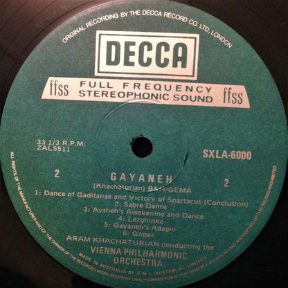 Khatchaturian* Conducting The Vienna Philharmonic Orchestra* : Spartacus / Gayaneh (LP)