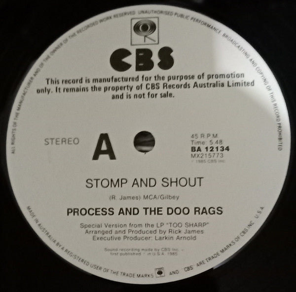 Process And The Doo Rags : Stomp And Shout (12", Promo)
