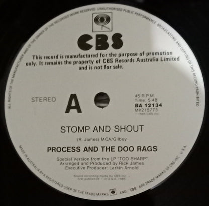 Process And The Doo Rags : Stomp And Shout (12", Promo)