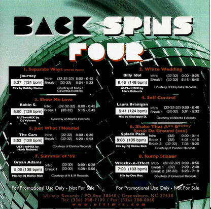 Various : Back Spins Four (CDr, Comp, Promo)