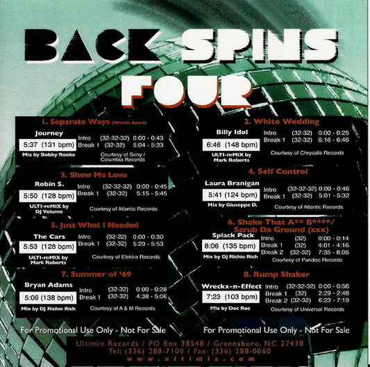 Various : Back Spins Four (CDr, Comp, Promo)