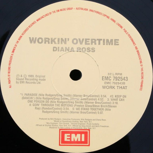 Diana Ross : Workin' Overtime (LP, Album)